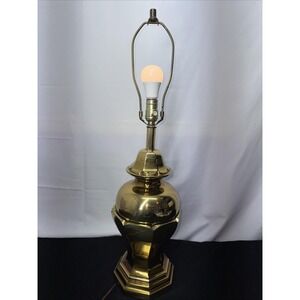MCM Brass‎ Ginger Jar Lamp Solid/Heavy 15 lbs 29" Tall Estate Piece *WORKS*